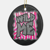 Zebra Hot Pink en White Wild Me Keramisch Ornament (Links)