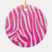 Zebra Hot Pink en White Wild Me Keramisch Ornament (Achterkant)