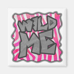 Zebra Hot Pink en White Wild Me Magneet