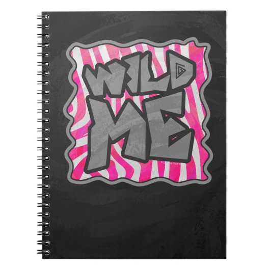 Zebra Hot Pink en White Wild Me Notitieboek (Voorkant)