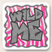 Zebra Hot Pink en White Wild Me Onderzetter (Voorkant)