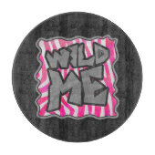 Zebra Hot Pink en White Wild Me Snijplank (Voorkant)