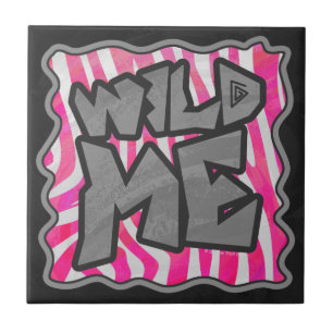 Zebra Hot Pink en White Wild Me Tegeltje