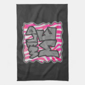 Zebra Hot Pink en White Wild Me Theedoek (Verticaal)