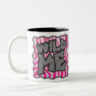 Zebra Hot Pink en White Wild Me Tweekleurige Koffiemok