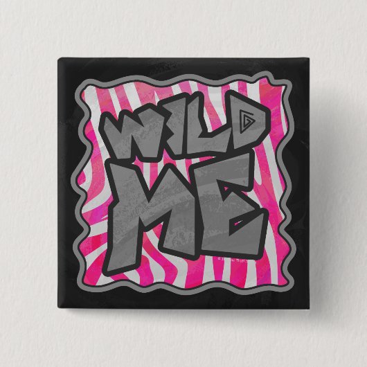 Zebra Hot Pink en White Wild Me Vierkante Button 5,1 Cm (Voorkant)