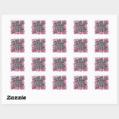 Zebra Hot Pink en White Wild Me Vierkante Sticker (Vel)