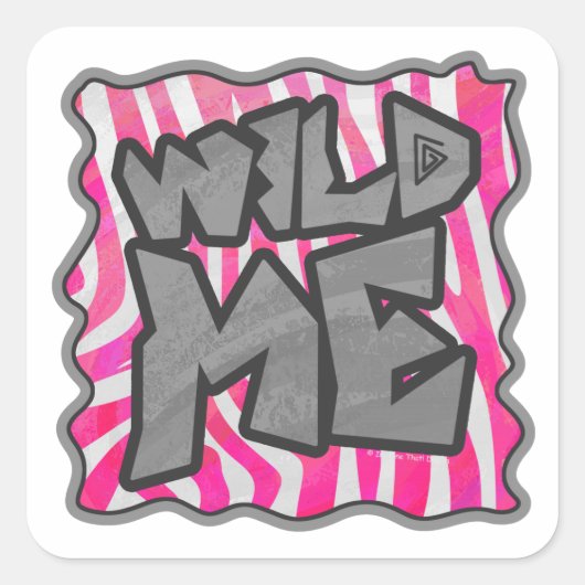 Zebra Hot Pink en White Wild Me Vierkante Sticker (Voorkant)