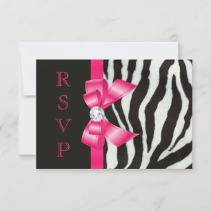 Zebra Hot Pink RSVP
