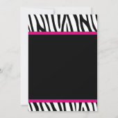 Zebra Hot-roze gedrukte Baby shower Kaart (Achterkant)