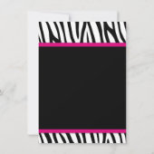 Zebra Hot-roze gedrukte Baby shower Kaart (Achterkant)