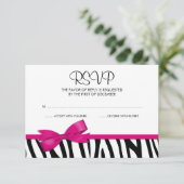 Zebra Hot-roze printplaat RSVP (Staand voorkant)