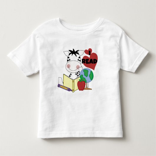 Zebra houdt van het lezen van overhemden en gesche kinder shirts (Voorkant)