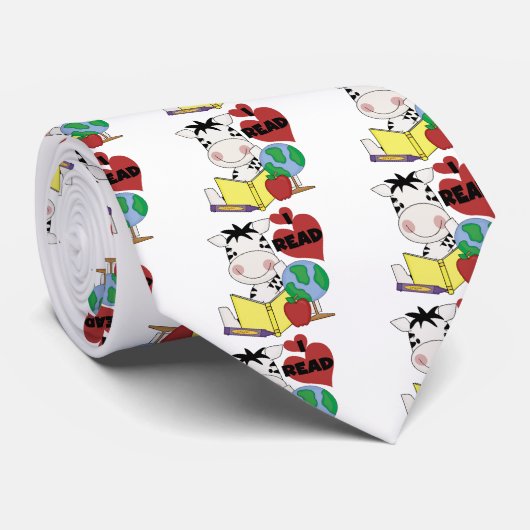 Zebra houdt van het lezen van overhemden en gesche stropdas (Opgerold)