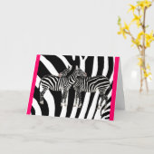 Zebra Hugs Kaart (Gele Bloem)