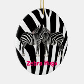 Zebra Hugs Keramisch Ornament (Rechts)