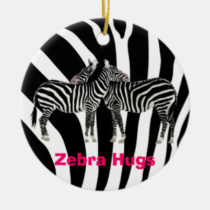 Zebra Hugs Keramisch Ornament