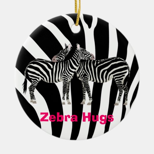 Zebra Hugs Keramisch Ornament (Voorkant)