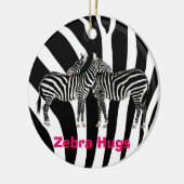 Zebra Hugs Keramisch Ornament (Links)