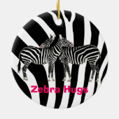 Zebra Hugs Keramisch Ornament (Achterkant)