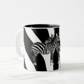 Zebra Hugs Tweekleurige Koffiemok (Voorkant links)