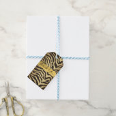 Zebra Huid Dierenprint Goud Favoriet Cadeaulabel (Met Touw)
