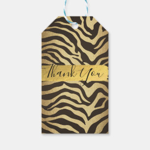 Zebra Huid Dierenprint Goud Favoriet Cadeaulabel