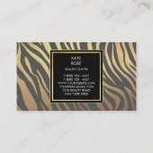 Zebra huid Golden Stripes Geometrische Glam Vip Visitekaartje (Achterkant)
