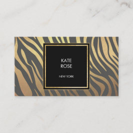 Zebra huid Golden Stripes Geometrische Glam Vip Visitekaartje