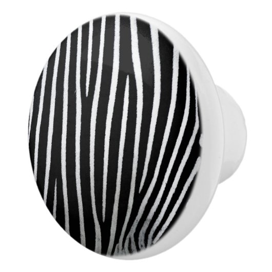 Zebra huid keramische knop (Rechts)