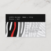 Zebra Huid Modern Cool Style Visitekaartje (Achterkant)