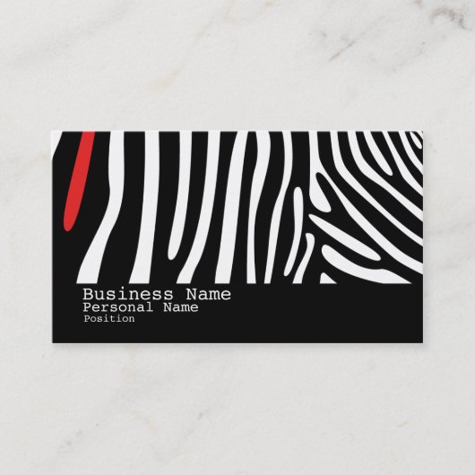 Zebra Huid Modern Cool Style Visitekaartje (Voorkant)