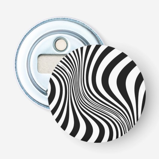 Zebra Huid Print Textuur Patroon Button Flesopener (Voorkant)
