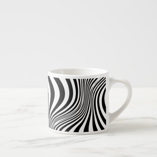 Zebra Huid Print Textuur Patroon Espresso Kop (Rechts)