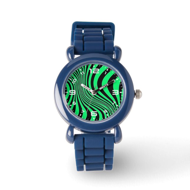 Zebra Huid Print Textuur Patroon Horloge (Voorkant)