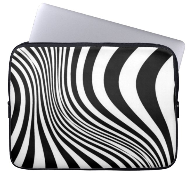 Zebra Huid Print Textuur Patroon Laptop Sleeve (Voorkant)