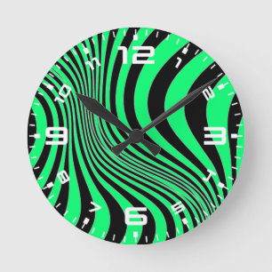 Zebra Huid Print Textuur Patroon Ronde Klok