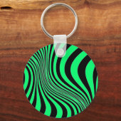 Zebra Huid Print Textuur Patroon Sleutelhanger (Voorkant)