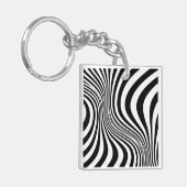 Zebra Huid Print Textuur Patroon Sleutelhanger (Voorkant Links)
