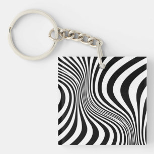 Zebra Huid Print Textuur Patroon Sleutelhanger