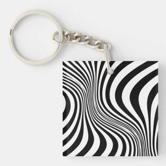 Zebra Huid Print Textuur Patroon Sleutelhanger (Voorkant)