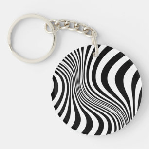 Zebra Huid Print Textuur Patroon Sleutelhanger
