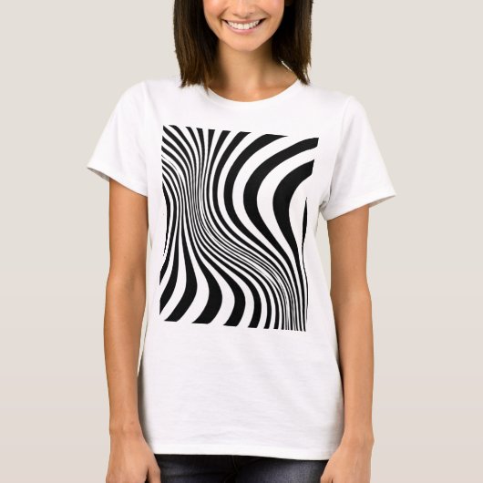 Zebra Huid Print Textuur Patroon T-shirt (Voorkant)