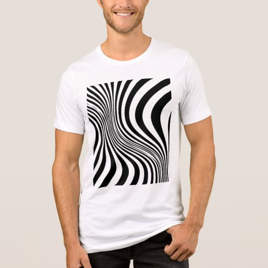 Zebra Huid Print Textuur Patroon Tri-Blend Shirt (Voorkant)