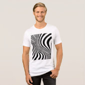 Zebra Huid Print Textuur Patroon Tri-Blend Shirt (Voorkant volledig)