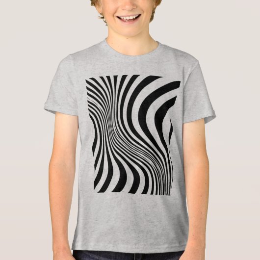 Zebra Huid Print Textuur Patroon Tri-Blend Shirt (Voorkant)