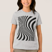 Zebra Huid Print Textuur Patroon Tri-Blend Shirt (Voorkant)