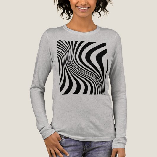 Zebra Huid Print Textuur Patroon Tri-Blend Shirt (Voorkant)