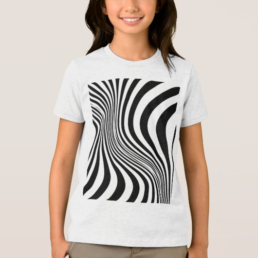 Zebra Huid Print Textuur Patroon Tri-Blend Shirt (Voorkant)