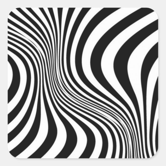 Zebra Huid Print Textuur Patroon Vierkante Sticker (Voorkant)